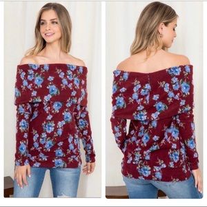 NEW Burgandy Off Shoulder Top